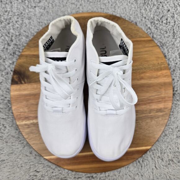 Nobull Womens 7 Canvas Mid Trainer White Canvas Athletic Gym Daily Workout Shoe - Picture 5 of 13